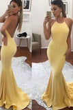 2024 New Arrival Sexy Open Back Halter Spandex Prom Dresses Mermaid PL49BAS7