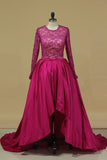 2024 Asymmetrical Long Sleeves Taffeta & Tulle Prom PGMKPB7J