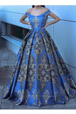 2024 Off The Shoulder Satin Prom Dresses A Line With Applique PG9BC7AY