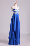 2024 Floor Length Chiffon Prom Dresses Seetheart Princess With P4N4Y8Z5