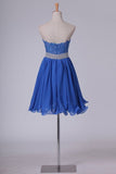 2024 Chiffon Short/Mini Sweetheart With Applique A Line Homecoming PZQZT488