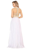 2024 Halter Beaded Bodice Prom Dresses A Line Chiffon PAYLBTGK