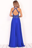 2024 Chiffon Scoop Prom Dresses A Line Beaded Bodice Chiffon PDTGJAXL