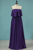 2024 Chiffon Boat Neck Bridesmaid Dresses A Line PHM77Y2E