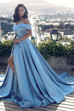 2024 A Line Off The Shoulder Prom Dresses Satin PSEP7KYD