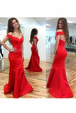 2024 Evening Dresses Off The Shoulder Satin Open Back Sweep P9642GZJ