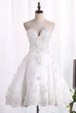 2024 A Line Organza Wedding Dresses Sweetheart With P9DJYHSB