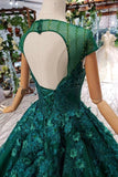 2024 Prom Dresses Court Train Scoop Short Sleeves Lace PYM983QQ