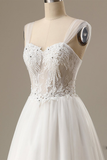 Tulle Strap Appllique Wedding Dress