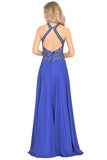 2024 Chiffon Scoop Prom Dresses A Line Beaded Bodice Chiffon PDTGJAXL