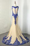 2024 Mermaid Spandex Scoop Prom Dresses With Applique PDFXQ49Y