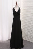 2024 Chiffon V Neck Bridesmaid Dresses A Line With Ruffles P4Z48SJY