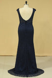 2024 Black V Neck Prom Dresses Sheath Lace Deep V Back Sweep Train Plus P65253HE