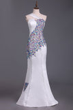 2024 Mermaid/Trumpet One Shoulder Satin Prom Dresses With PB7RRAPM