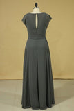 2024 Floor Length Dress Cowl Neck Cap Sleeves With Sash Modified Circle Skirt Plus PXJ1CQX7