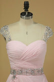 2024 Chiffon Off The Shoulder A Line Prom Dresses With Ruffles And PXSRT5KH