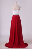 2024 Chiffon With Applique And Beads Prom Dresses Sweetheart A P6YZQZM1