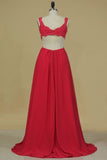 2024 Chiffon Straps With Beads A Line Floor Length Prom PZMBXFYK