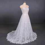 Charming Spaghetti Straps Long A-line Wedding Dresses Beach Wedding Dresses