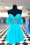 A Line Off-the-shoulder Lace Appliques Homecoming Dress