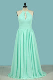 2024 Bridesmaid Dresses Scoop Chiffon With Ruffles PMK7J9AP