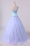 2024 Ball Gown Sweetheart Prom Dresses Tulle & Lace With PAQ38CE9