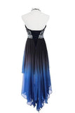 2024 High Low A Line Halter Beaded Bodice Prom PFJPTGXP