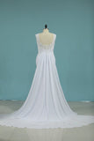 2024 A Line Scoop Chiffon With Applique Wedding Dresses PNH2NFSD