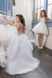 2024 Asymmetrical Scoop With Applique Flower Girl Dresses A PGMSJX19