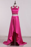 2024 Asymmetrical Two-Piece Scoop Prom Dresses A Line Satin PR4B1TBZ