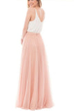 2024 Bridesmaid Dresses V Neck Tulle Floor Length A PH81YJC3