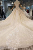 2024 Off-The-Shoulder Ball Gown Lace Lace Up Back Royal Train PP6JNDH6