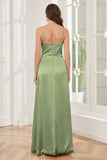 Sheath Soft Satin Bridesmaid Dress with Side Slit