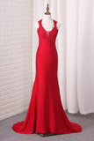 2024 Open Back Straps Mermaid Prom Dresses PELPKJRY