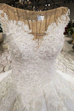 2024 Ball Gown Wedding Dresses Court Train Bateau Top PRSAKKG6