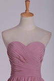 2024 A Line Sweetheart Bridesmaid Dress Floor Length Chiffon With P3F81HXF