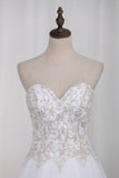 2024 A Line Sweetheart Beaded Bodice Wedding Dresses Organza PKDLNETP