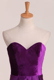 2024 A Line Sweetheart Prom Dresses Satin & Velvet Sweep PL9D9FC5