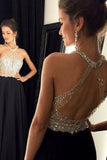 2024 Halter Prom Dresses A Line Chiffon With Beads Floor PNNYAMJN