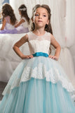 2024 Ball Gown Scoop With Applique Flower Girl Dresses Tulle P58772SD