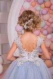 2024 A Line Scoop Flower Girl Dresses Tulle With Applique PFLFBFKA