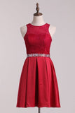 2024 Fuchsia Homecoming Dresses Scoop A Line PN7LP1EK