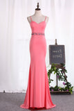 2024 Mermaid Spanghetti Straps Prom Dresses Spandex PH79B7NS