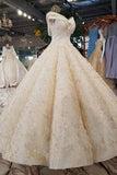 2024 Ball Gown Wedding Dresses Off-The-Shoulder Floor-Length Lace PYYGQ3P8