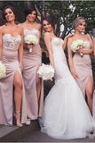 Mermaid Sweetheart Blush Bridesmaid Dresses with Lace, Wedding Party STK20465