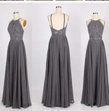 Sparkling Straps Formal Gowns Beading Evening Dresses Backless Prom Dresses