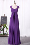 2024 Bridesmaid Dresses Off The Shoulder A-Line Chiffon PESJ291C