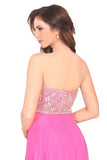 2024 A Line Sweetheart Beaded Bodice Prom Dresses Chiffon Sweep P8YC1KZQ