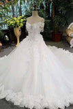 2024 Fantastic Bling Bling Wedding Dresses Off The Shoulder With Appliques And Sequins Lace P4J6LS11