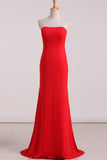 2024 Evening Dresses Mermaid Strapless Spandex Sweep PAP4R2F8